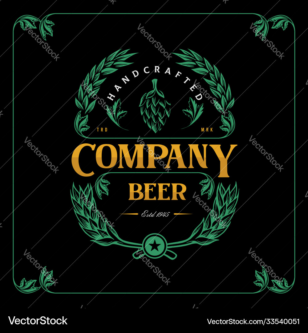 Vintage Label Bier für Brauerei Unternehmen Premium Vintage Label Bier für Brauerei Unternehmen Premium vektorbild