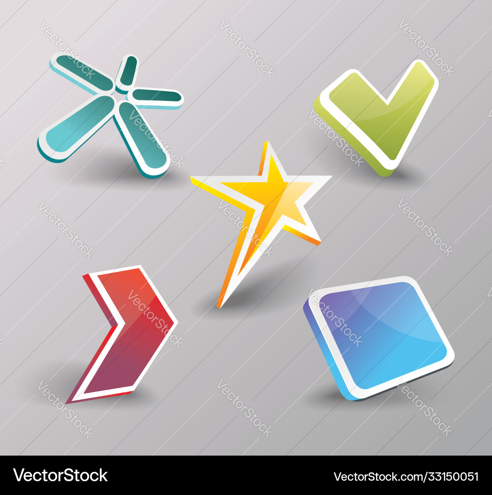 Web icons set internet symbols 3d design Web icons set internet symbols 3d design vector image