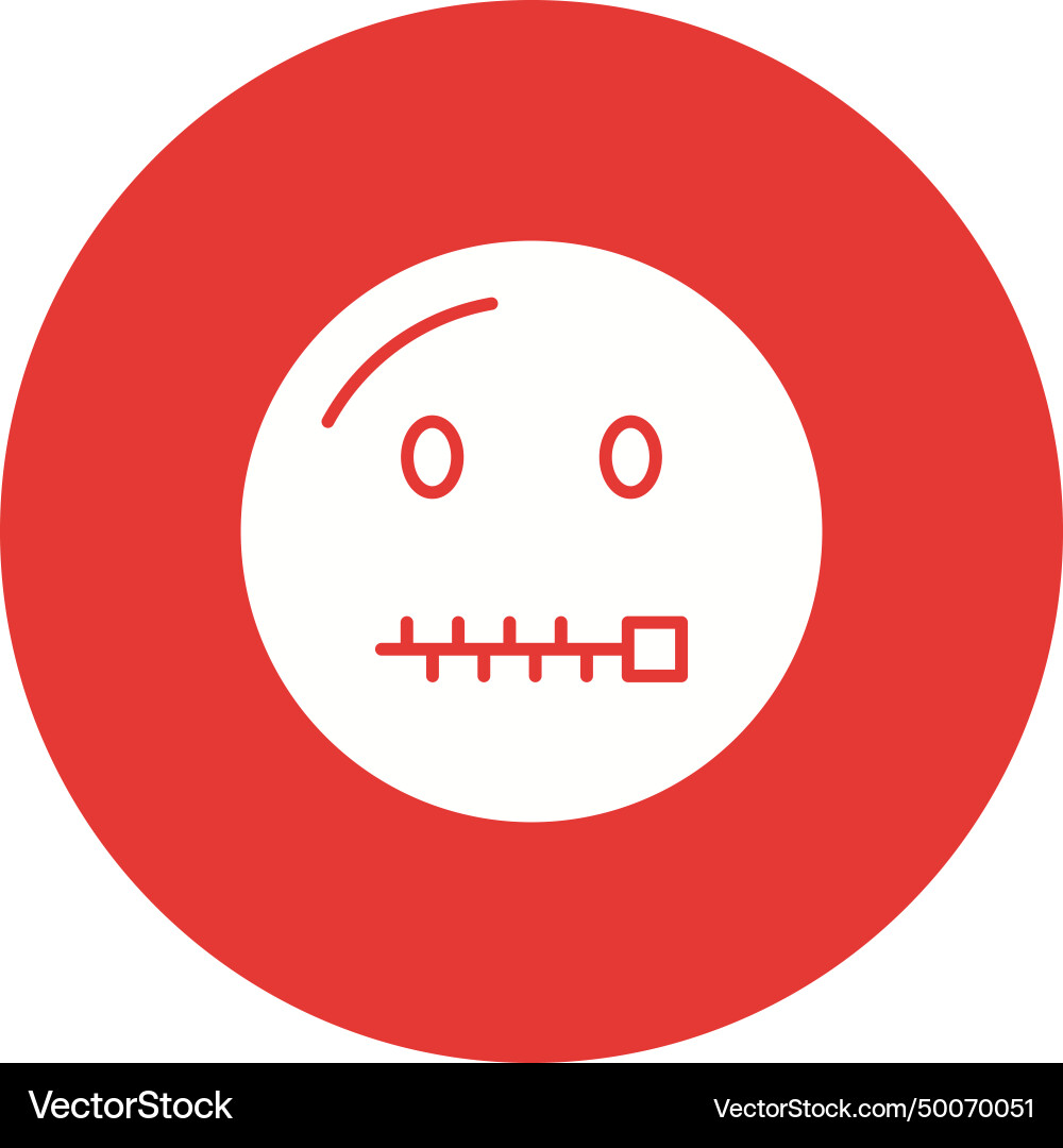 Zippermouth face icon image Royalty Free Vector Image