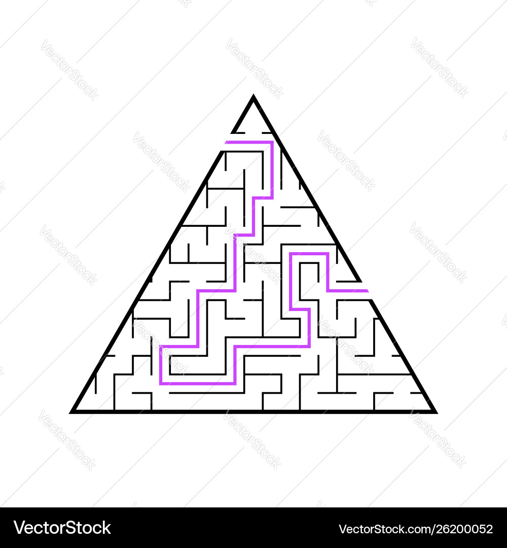 A triangular labyrinth pyramid with black A triangular labyrinth pyramid with black vector image