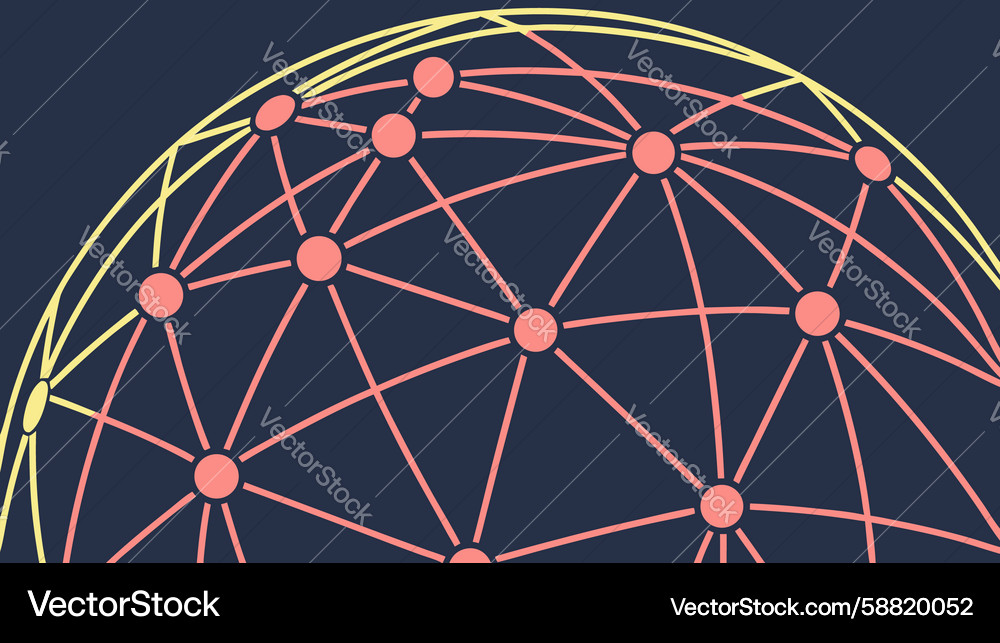 Abstract global grid network communication sphere Vector Image