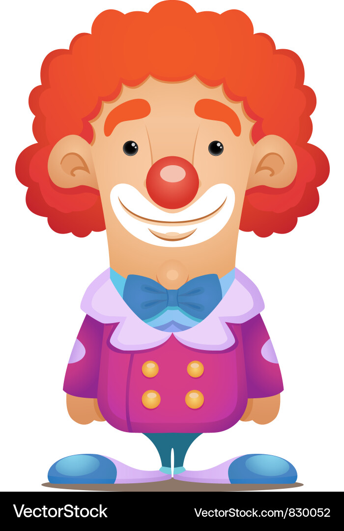 Adorable Clown Character Vector Image
