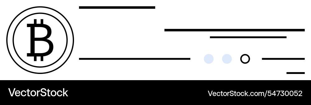 Bitcoin symbol with horizontal lines and dots vector image