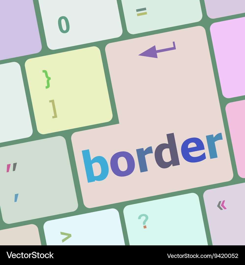 Border word on computer pc keyboard key vector image