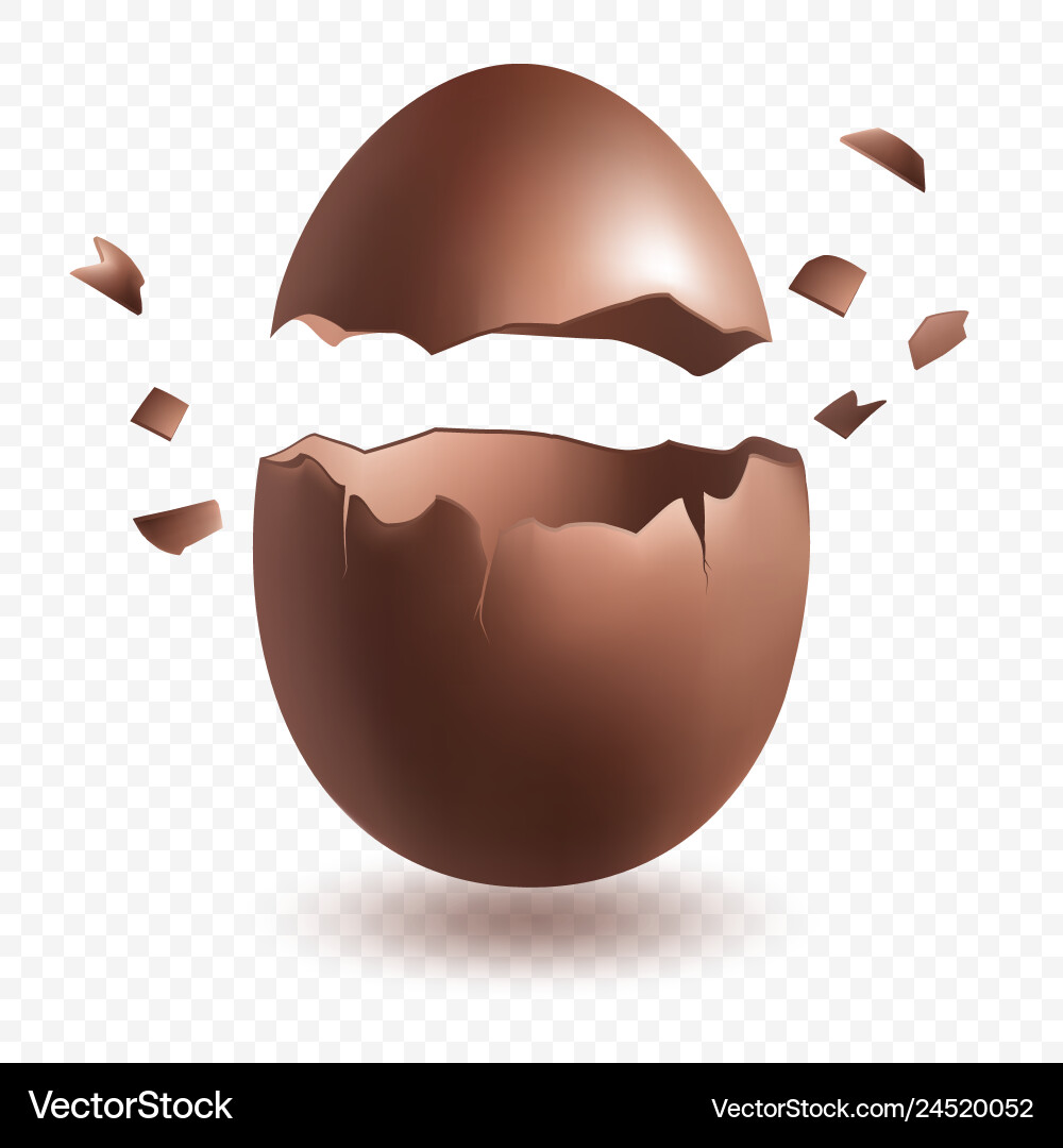 Chocolate egg explosion easter vector image