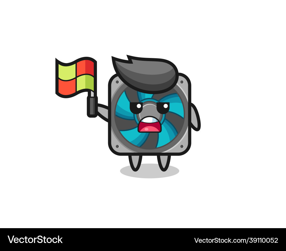 Computer fan character as line judge putting Computer fan character as line judge putting vector image