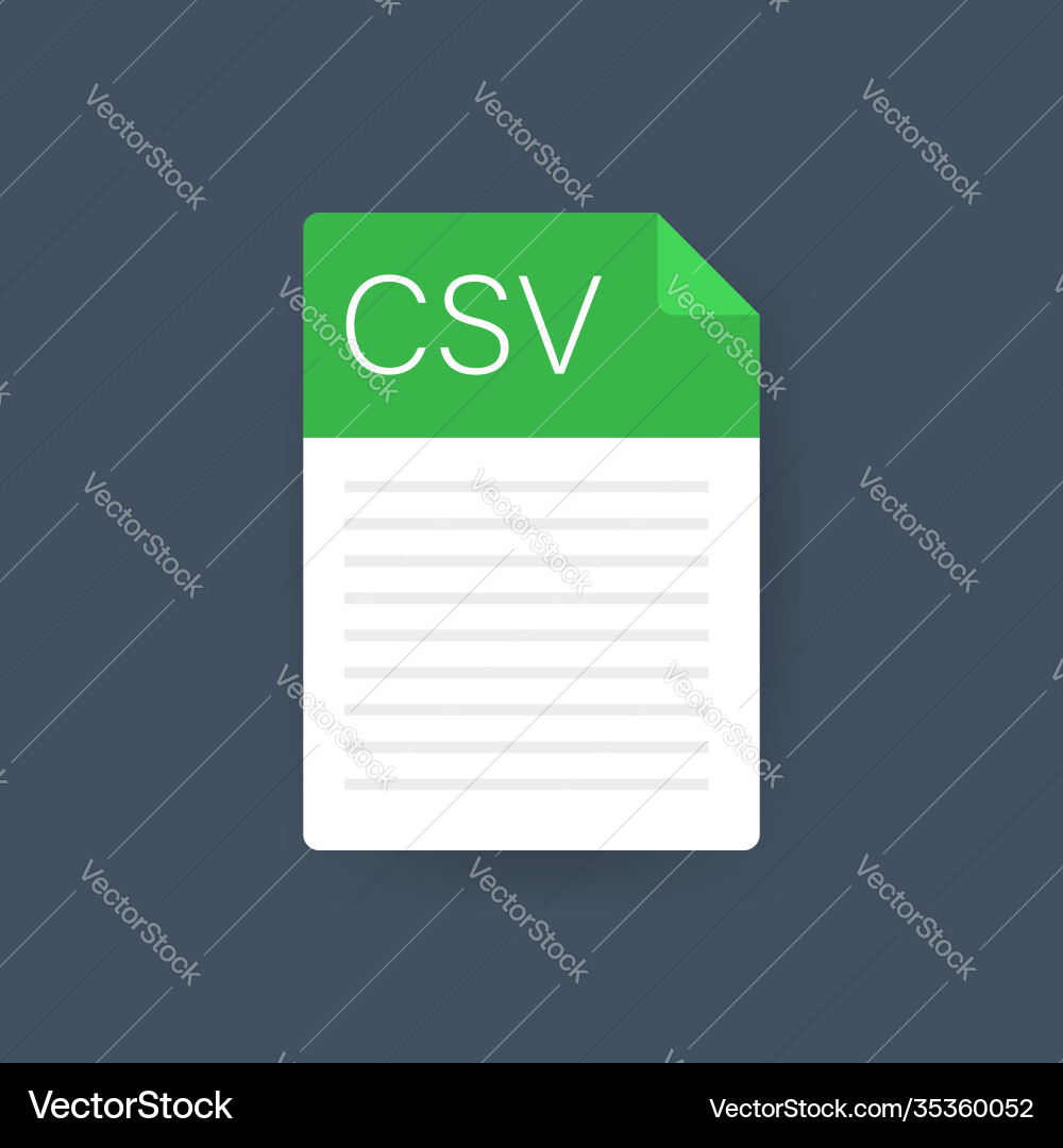 Csv file icon spreadsheet document type modern Vector Image