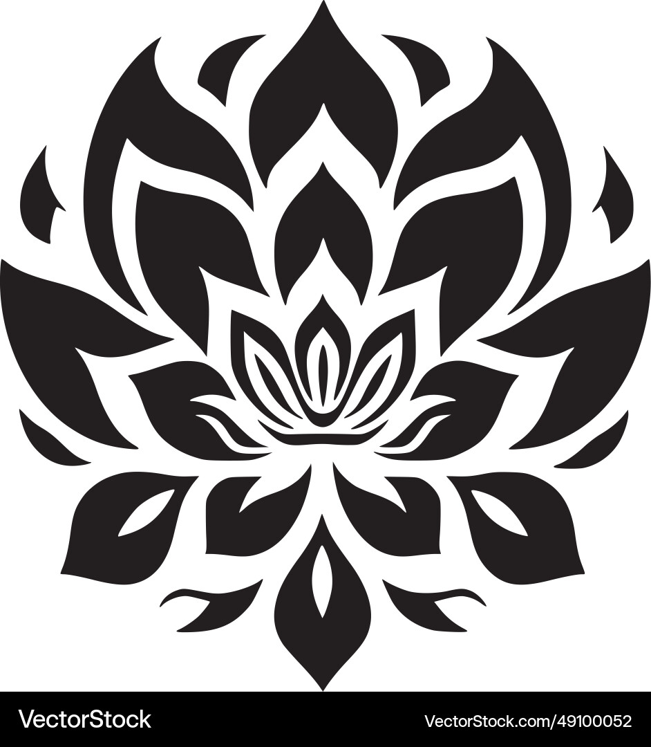 Flower - black and white Royalty Free Vector Image