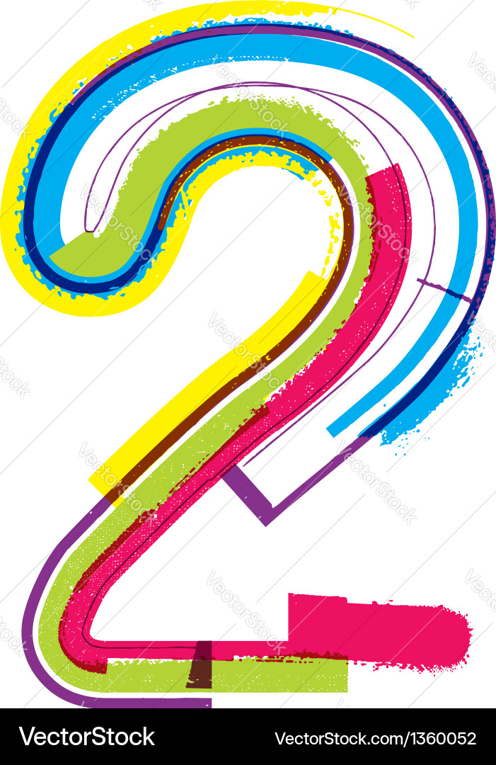 Grunge Number Font - Abstract vector image