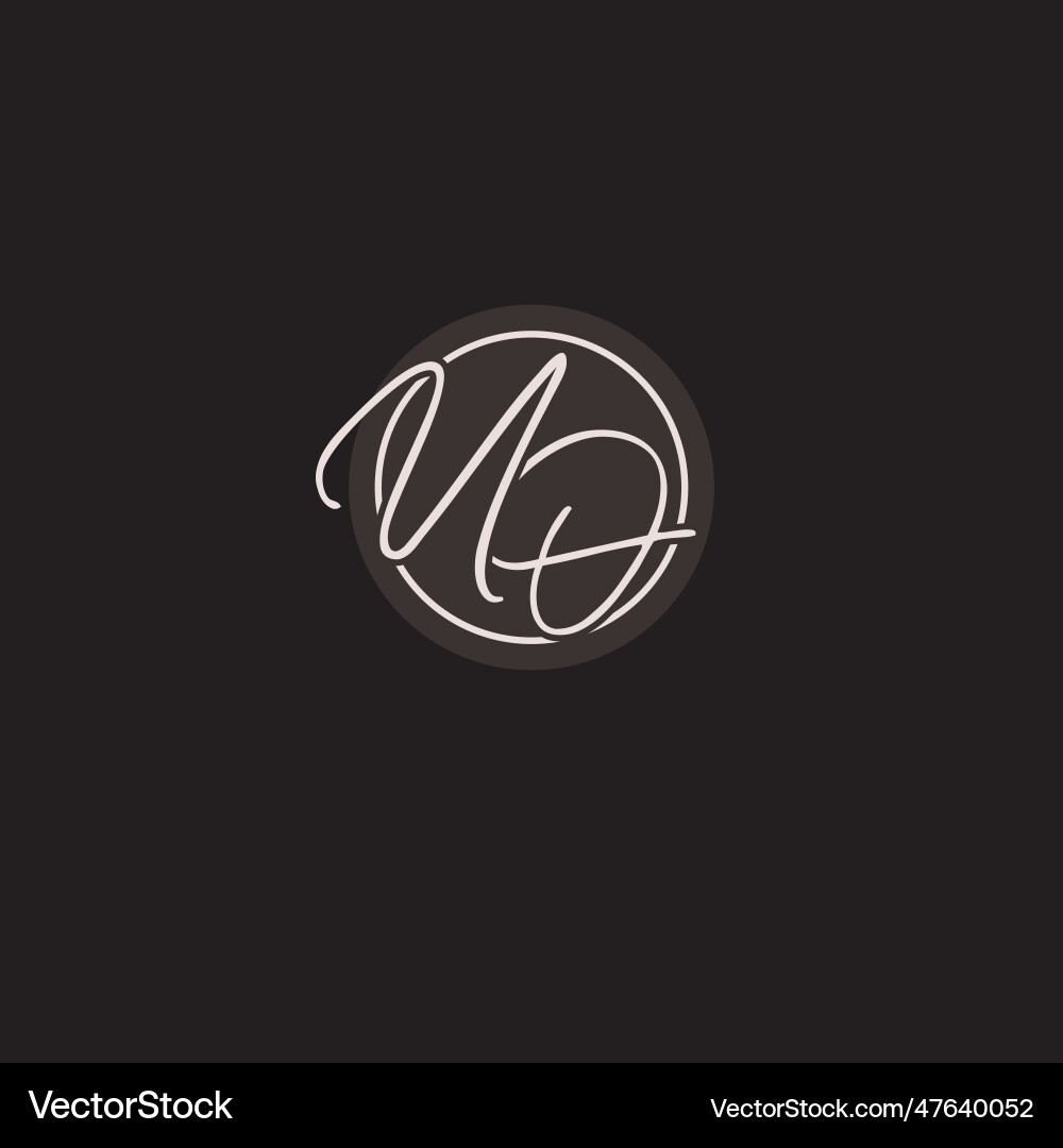 Initials uo logo monogram with simple circle line Vector Image