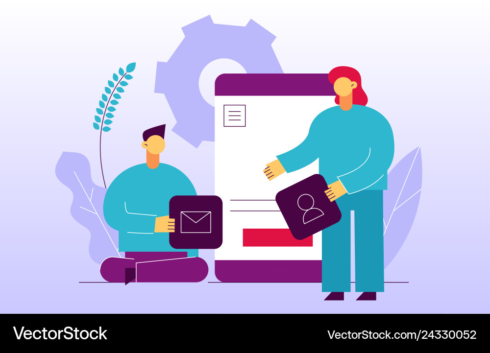 Mobile application or website development Vector Image
