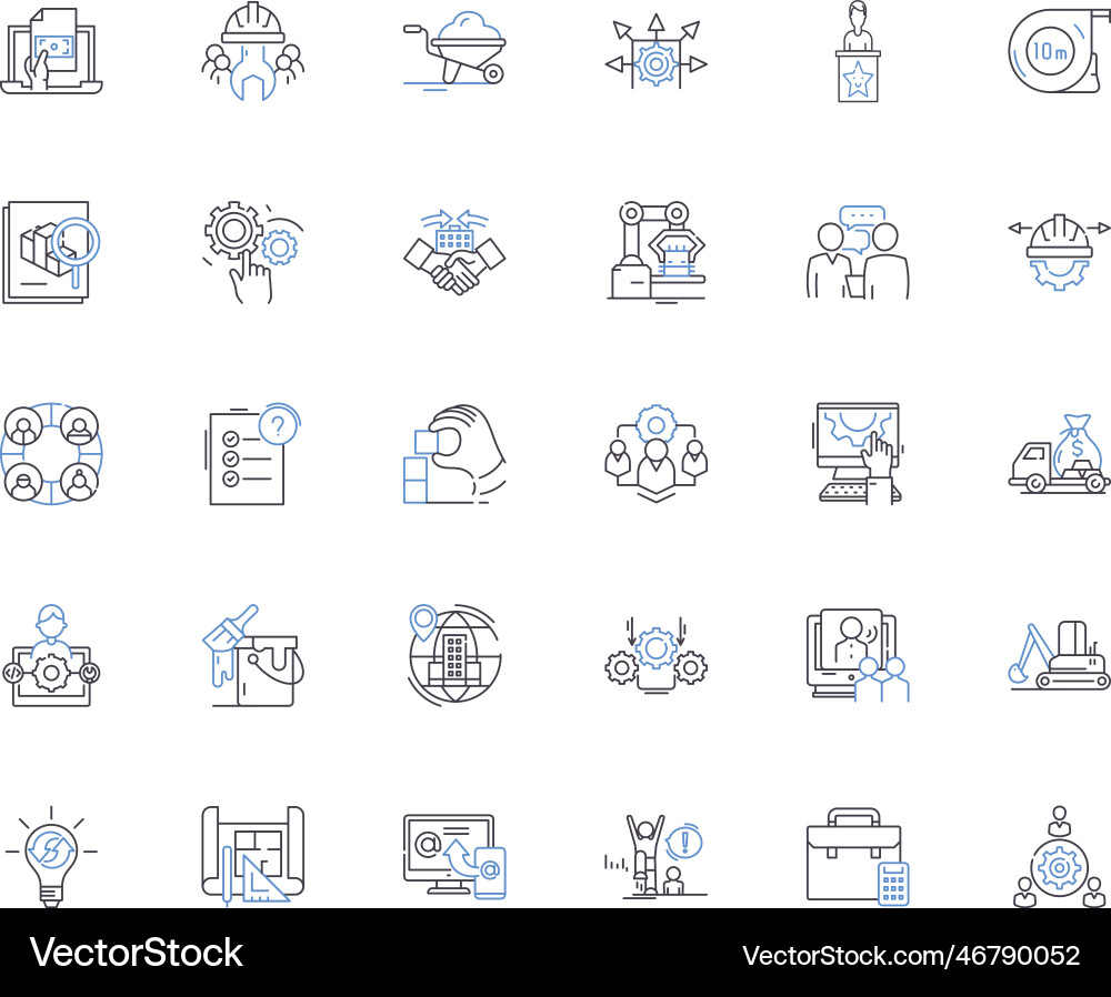Operational system line icons collection windows Vector Image