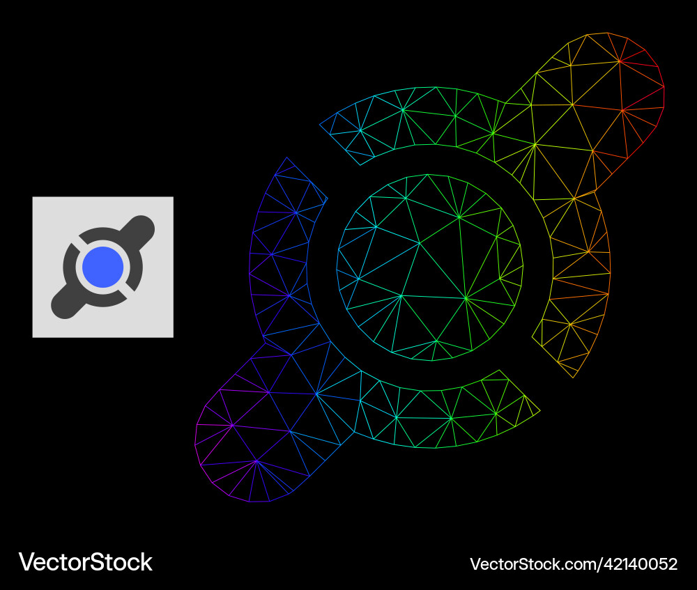 Rainbow gradiented polygonal net joint connection Rainbow gradiented polygonal net joint connection vector image