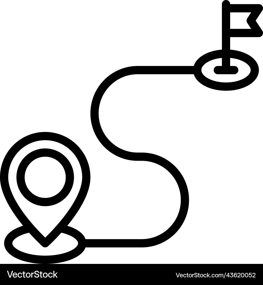 Route with flag icon location map and navigation vector image