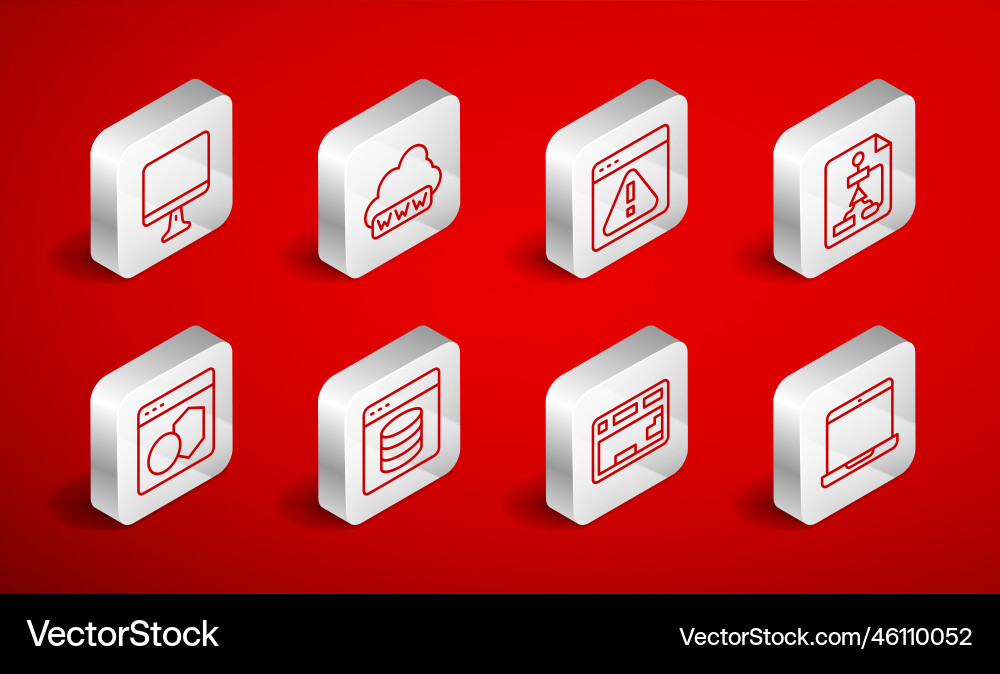 Set line laptop web development browser Set line laptop web development browser vector image