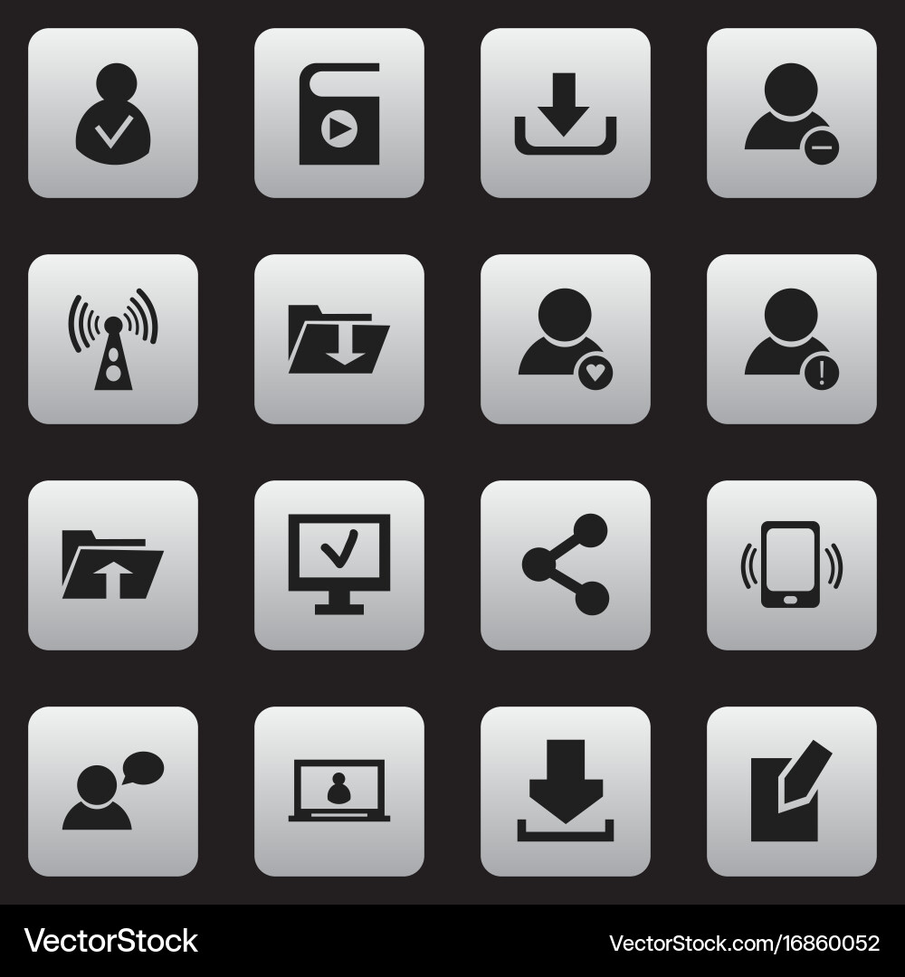 Set of 16 editable web icons includes symbols vector image