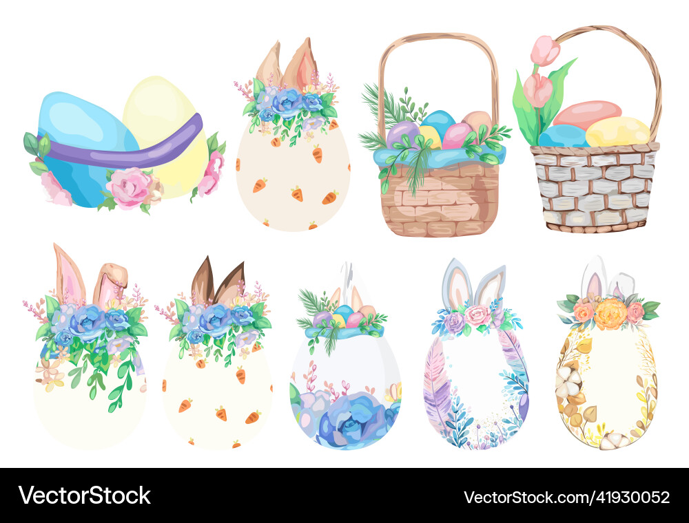 Set of easter eggs with different texture Set of easter eggs with different texture vector image