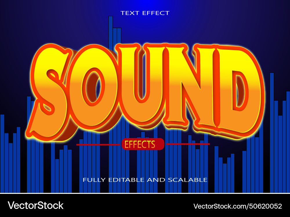 Sound editable text effect 3 dimension emboss Sound editable text effect 3 dimension emboss Vector Image