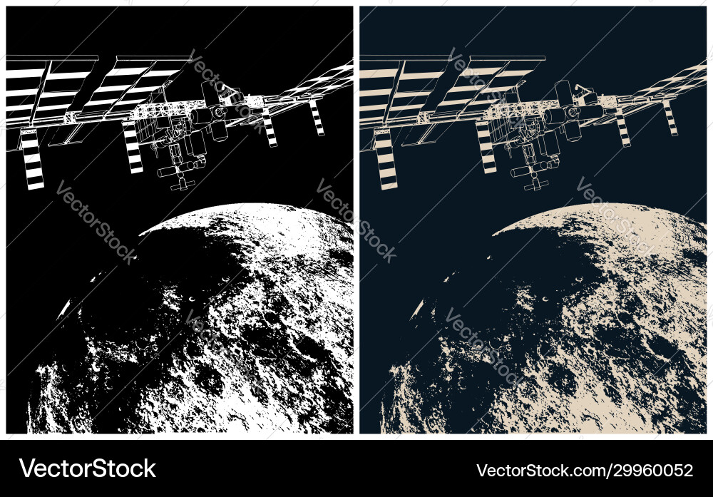 Spaceship and planet Spaceship and planet vector image