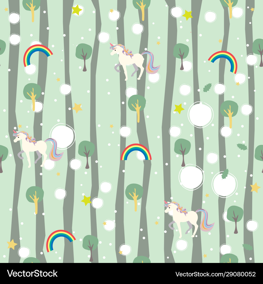 Unicorn seamless pattern with decorative elements Unicorn seamless pattern with decorative elements vector image