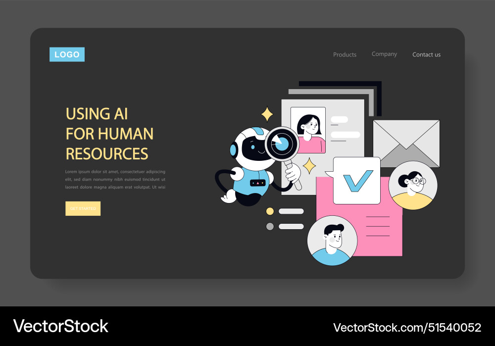 Using ai for human resources flat Using ai for human resources flat vector image