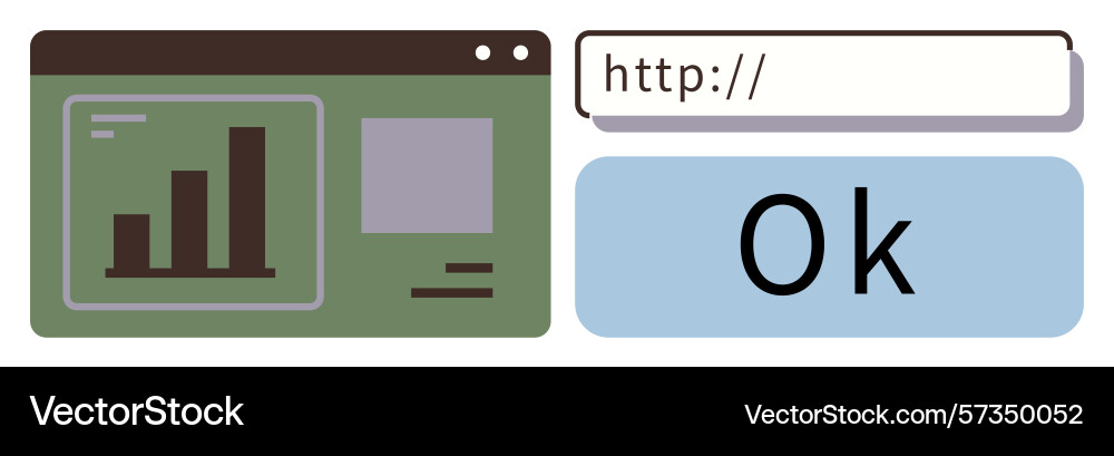 Web dashboard with bar chart and search Web dashboard with bar chart and search Vector Image