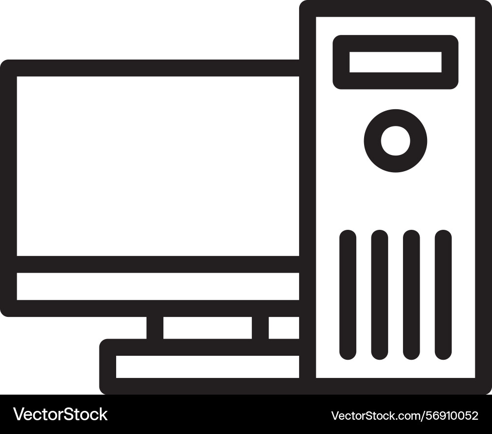 Workstation linear style icon design Vector Image