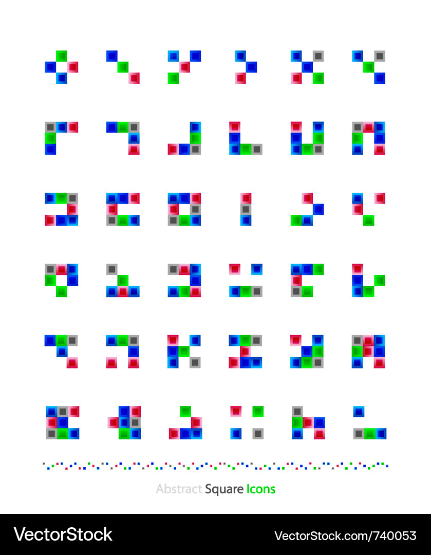 Abstract blocks set vector image