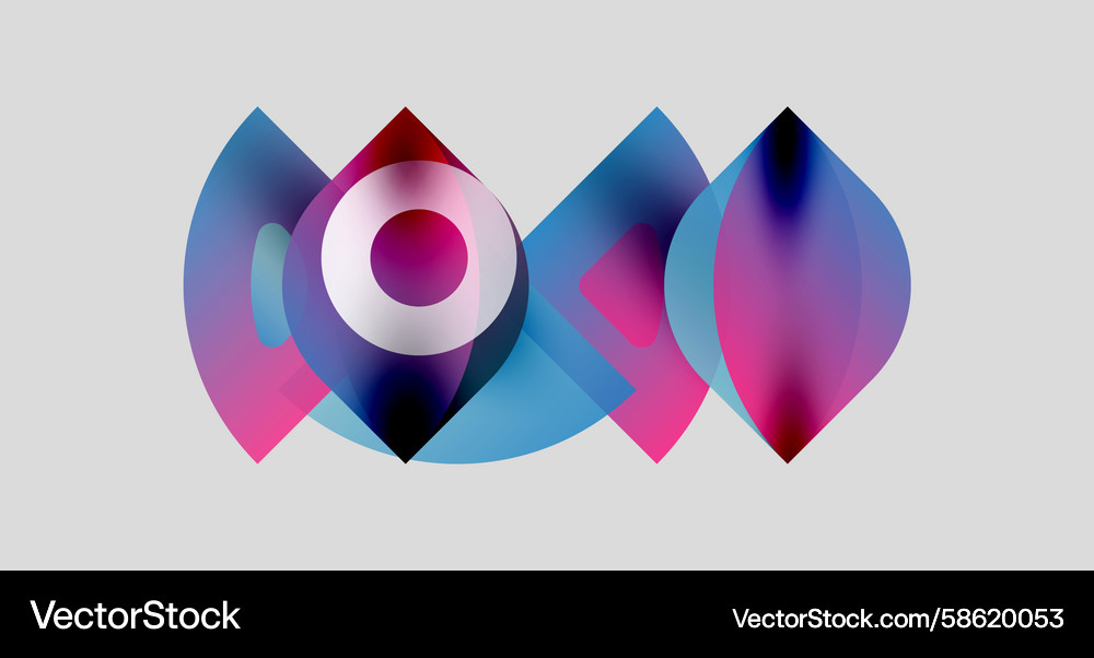Abstract shapes overlap creating vibrant color Abstract shapes overlap creating vibrant color Vector Image