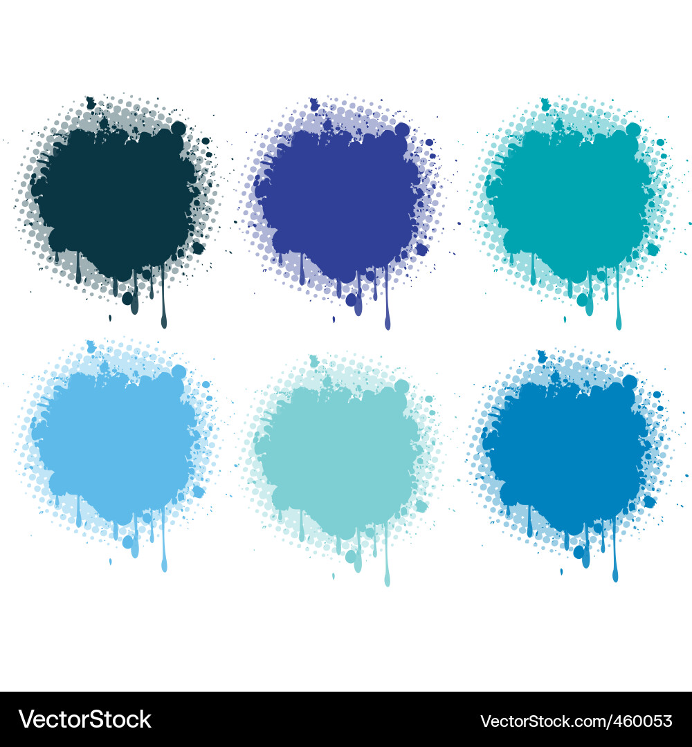 Blue Drip Art Splash Collection vector image