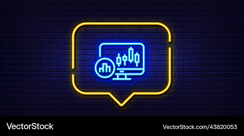Candlestick chart line icon analytics graph sign vector image