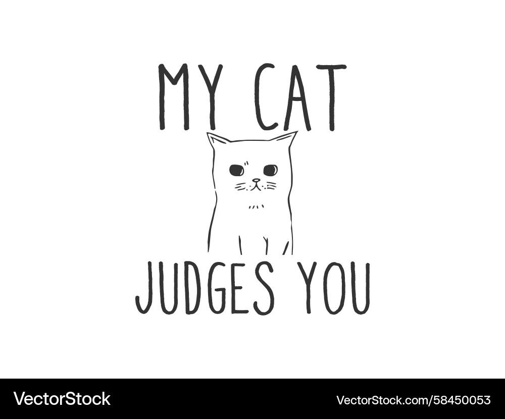 Cat Judge Vibes Vector Image