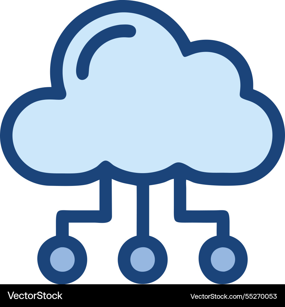 Cloud technology data connection network vector image
