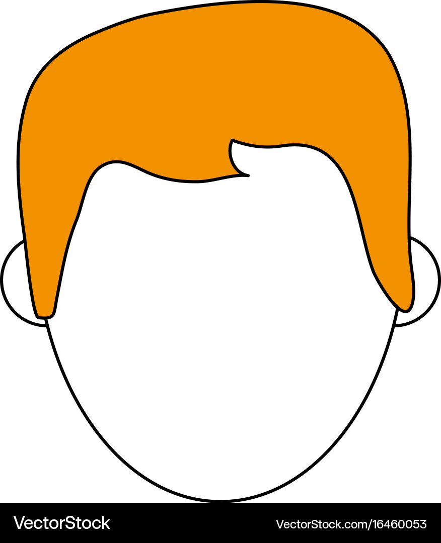 Flat line man head with a hint color over white Vector Image