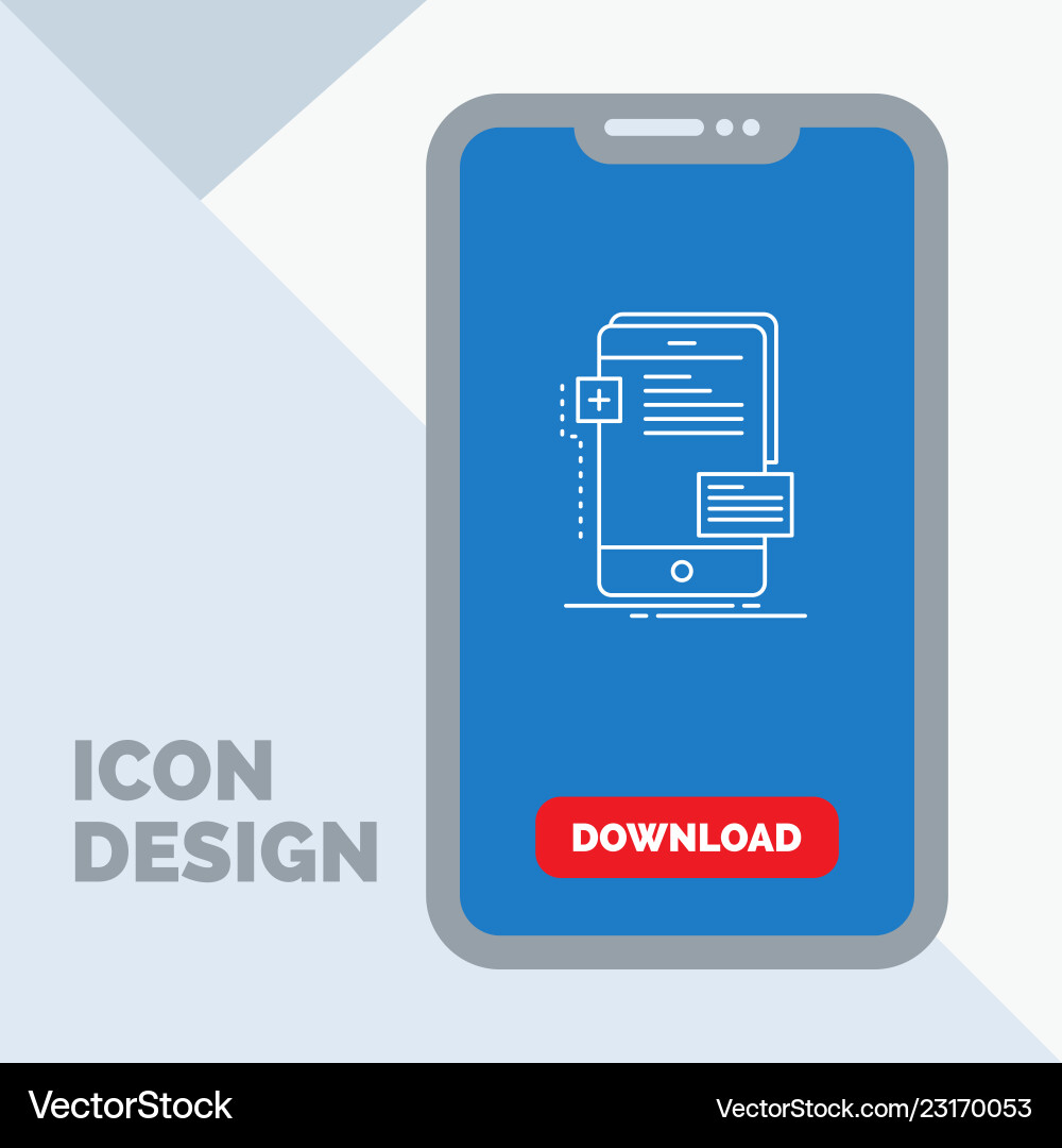 Frontend interface mobile phone developer line Vector Image