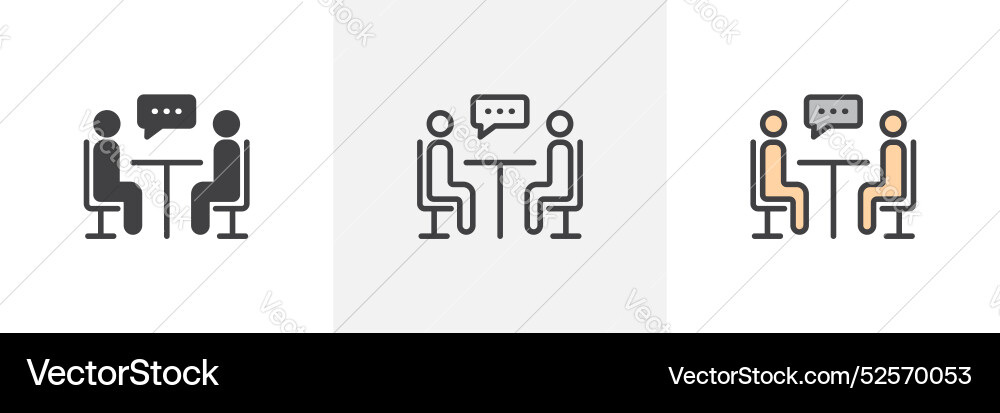 Job interview icon set on white background Job interview icon set on white background Vector Image