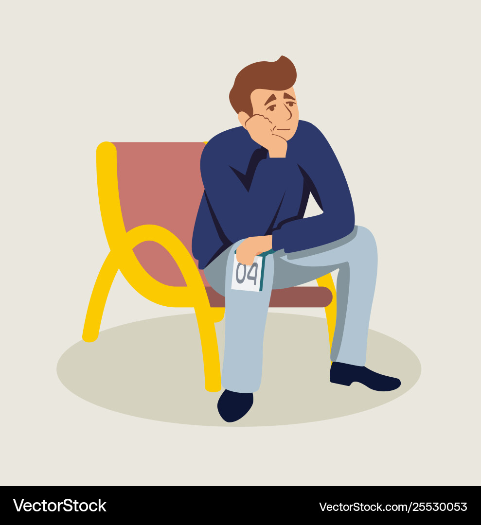 Man Waiting in Queue vector image