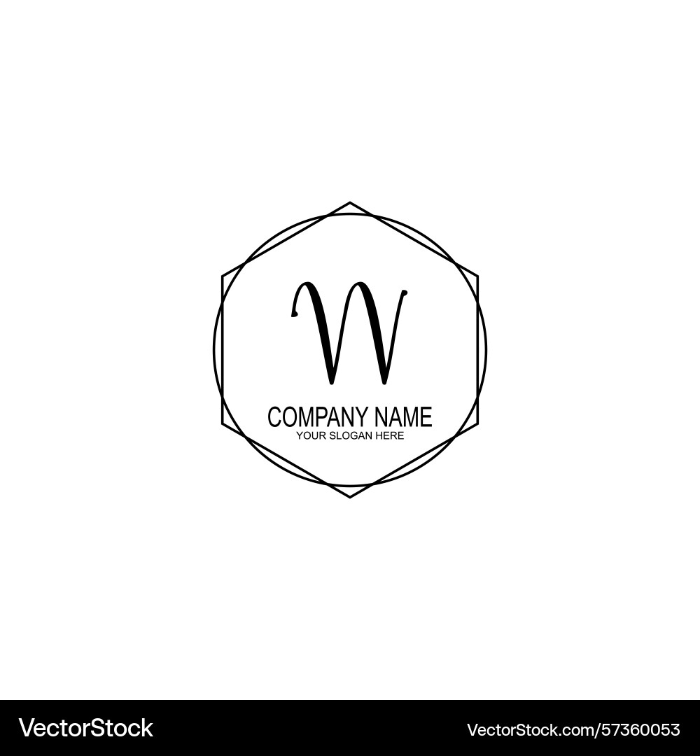 Minimalist handwritten vv initial logos with soft Vector Image