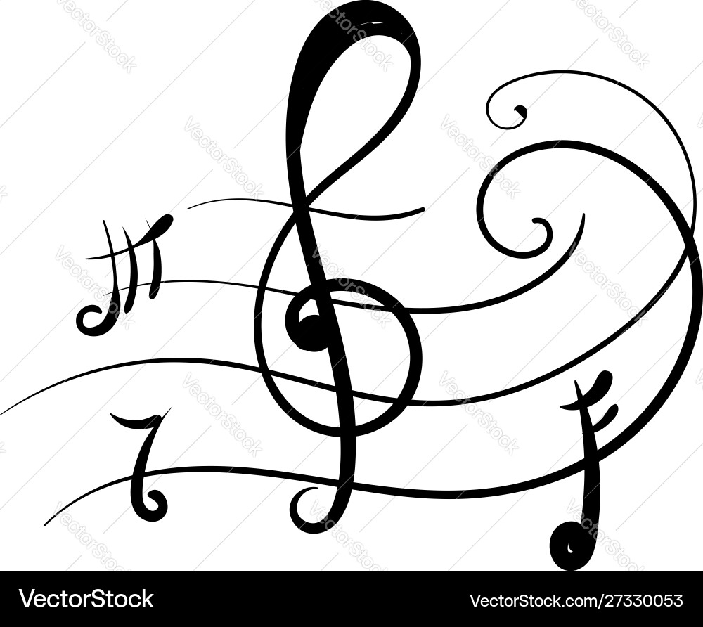 Music notes on white background Royalty Free Vector Image