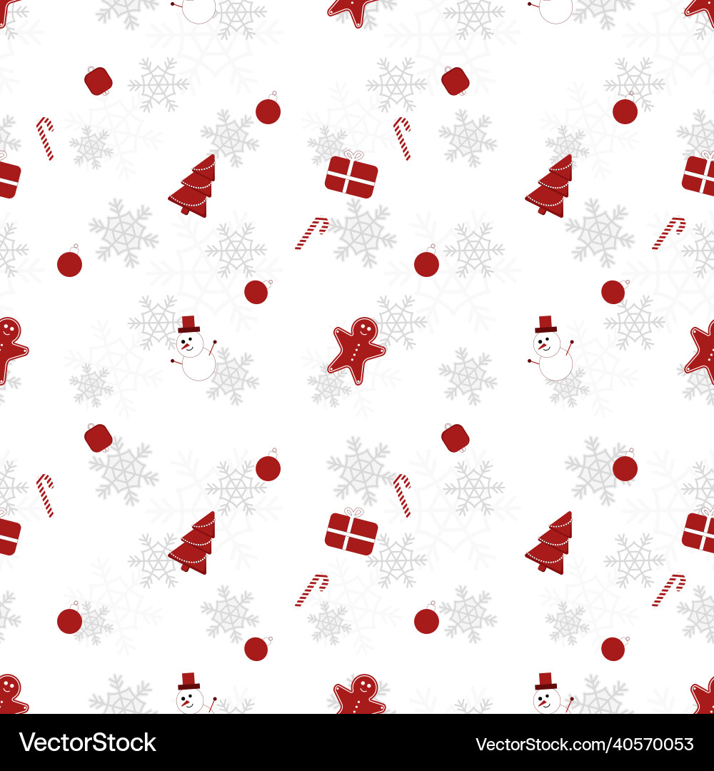 Round edge christmas object repeat pattern Vector Image