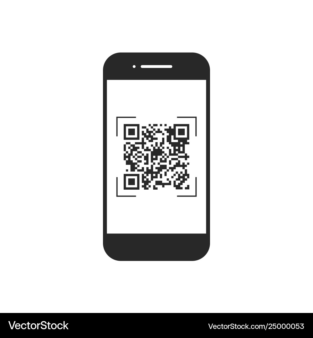 Scan qr code with mobile phone symbol app Scan qr code with mobile phone symbol app vector image