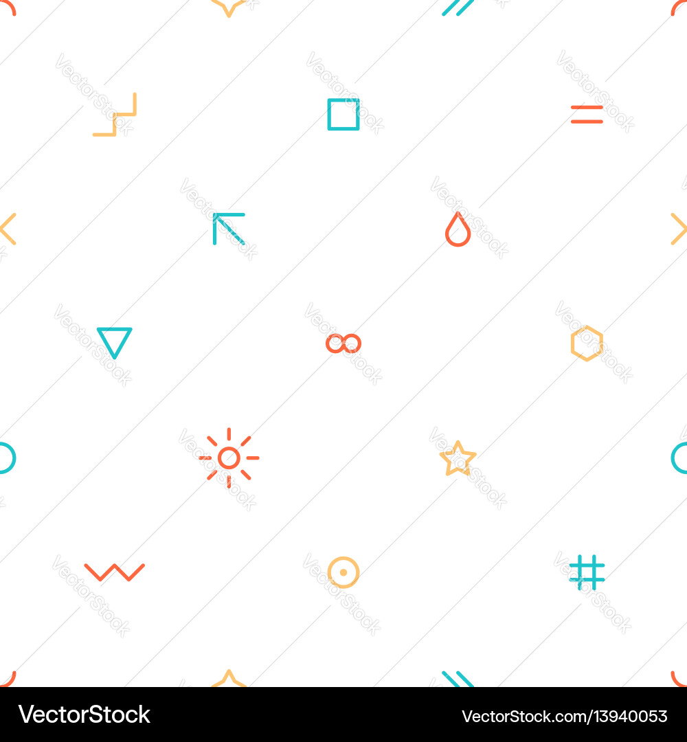 Seamless pattern in thin flat style Seamless pattern in thin flat style vector image
