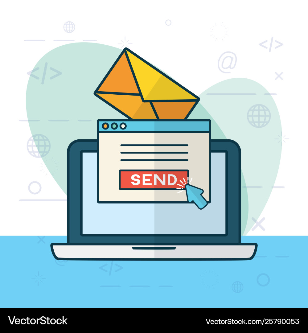 Send email related Royalty Free Vector Image - VectorStock