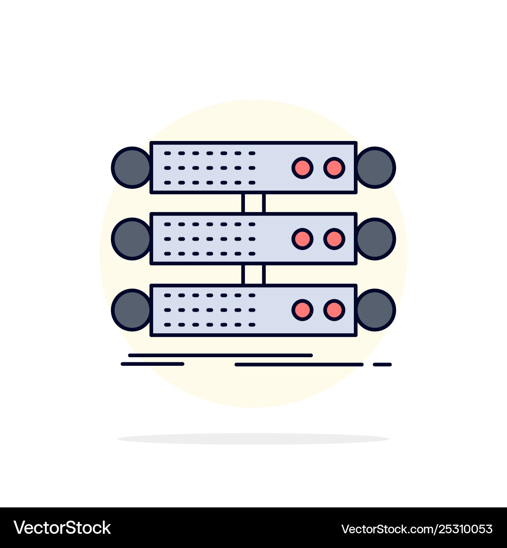 Server structure rack database data flat color vector image