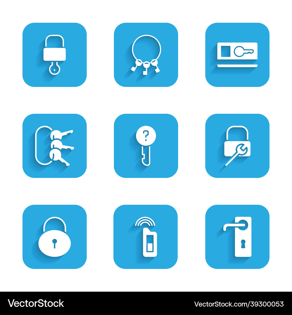 Set undefined key car with remote door handle Set undefined key car with remote door handle vector image
