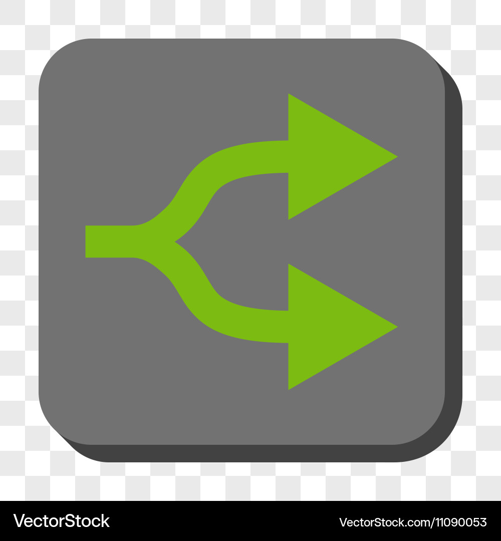 Split arrows right rounded square button vector image