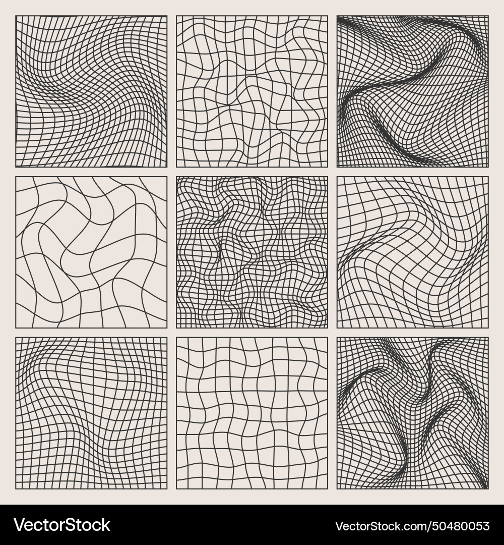 Wireframe shapes lined perspective mesh 3d grid Wireframe shapes lined perspective mesh 3d grid vector image