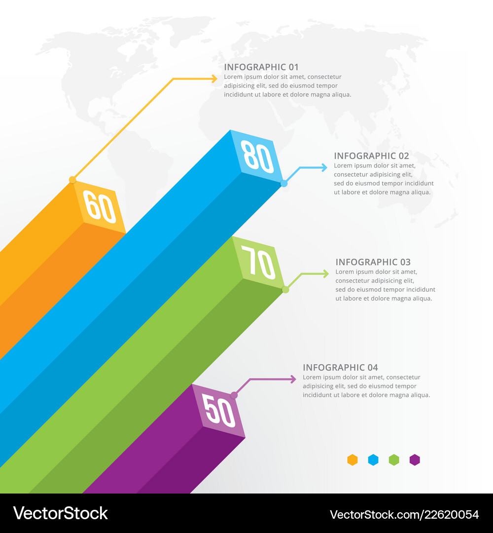 3D Infographic Elements - Data Visualization Vector Image