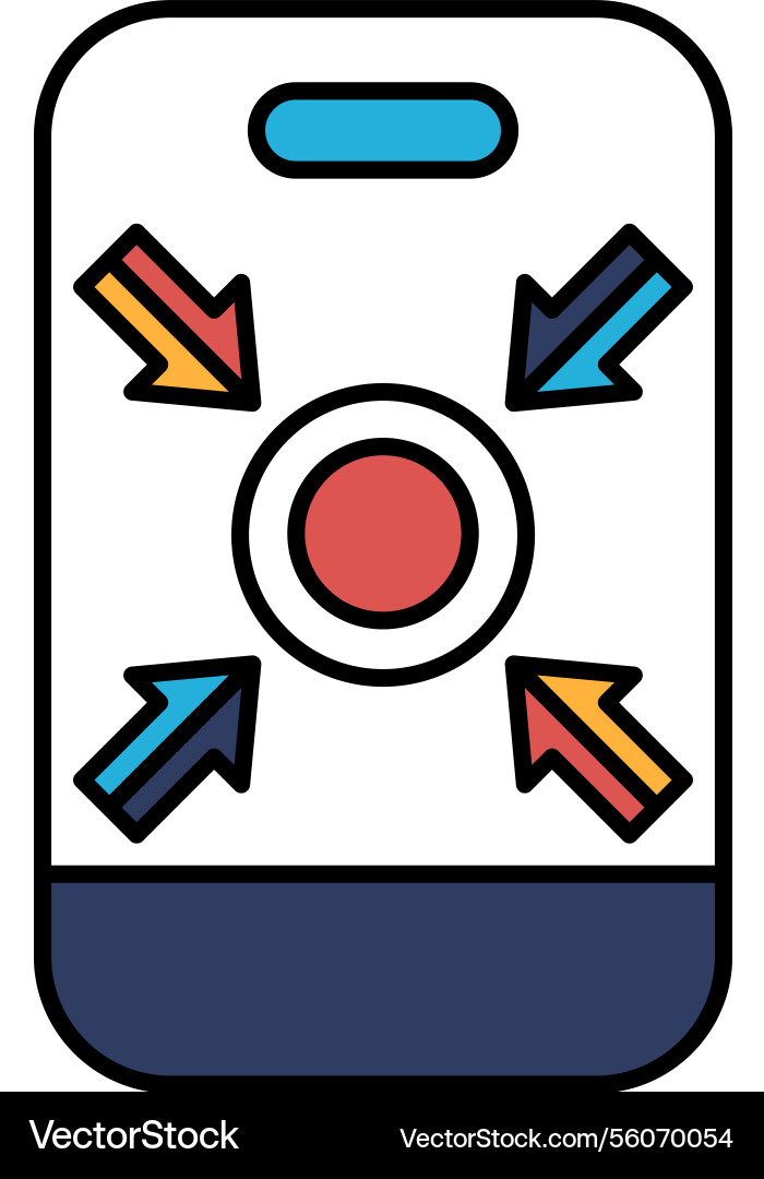 A phone with four arrows pointing in different A phone with four arrows pointing in different Vector Image
