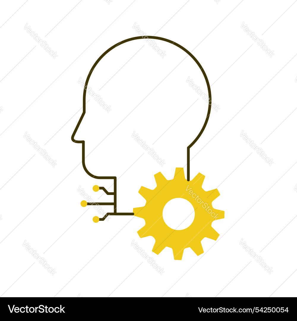 Ai and human synergy for problem solving icon Vector Image